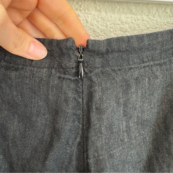 CABI Womens Size 16 Plus Black 100% Linen Wide Leg Pants Back Zip Minimalist - Picture 6 of 7